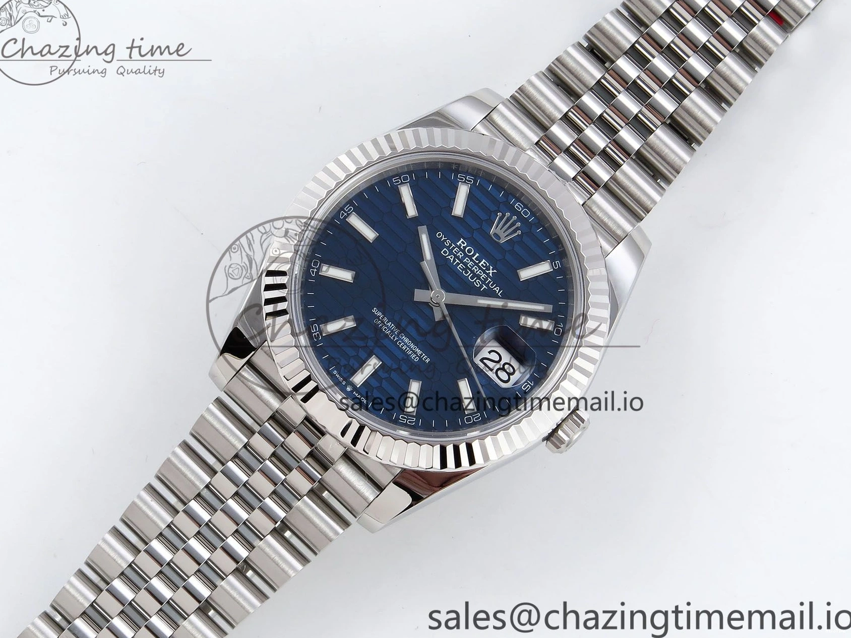 MiroTime 0405 DateJust 41 126334 904L SS VSF 1:1 Best Edition Blue Textured Dial on Jubilee Bracelet VS Youthful 1326
